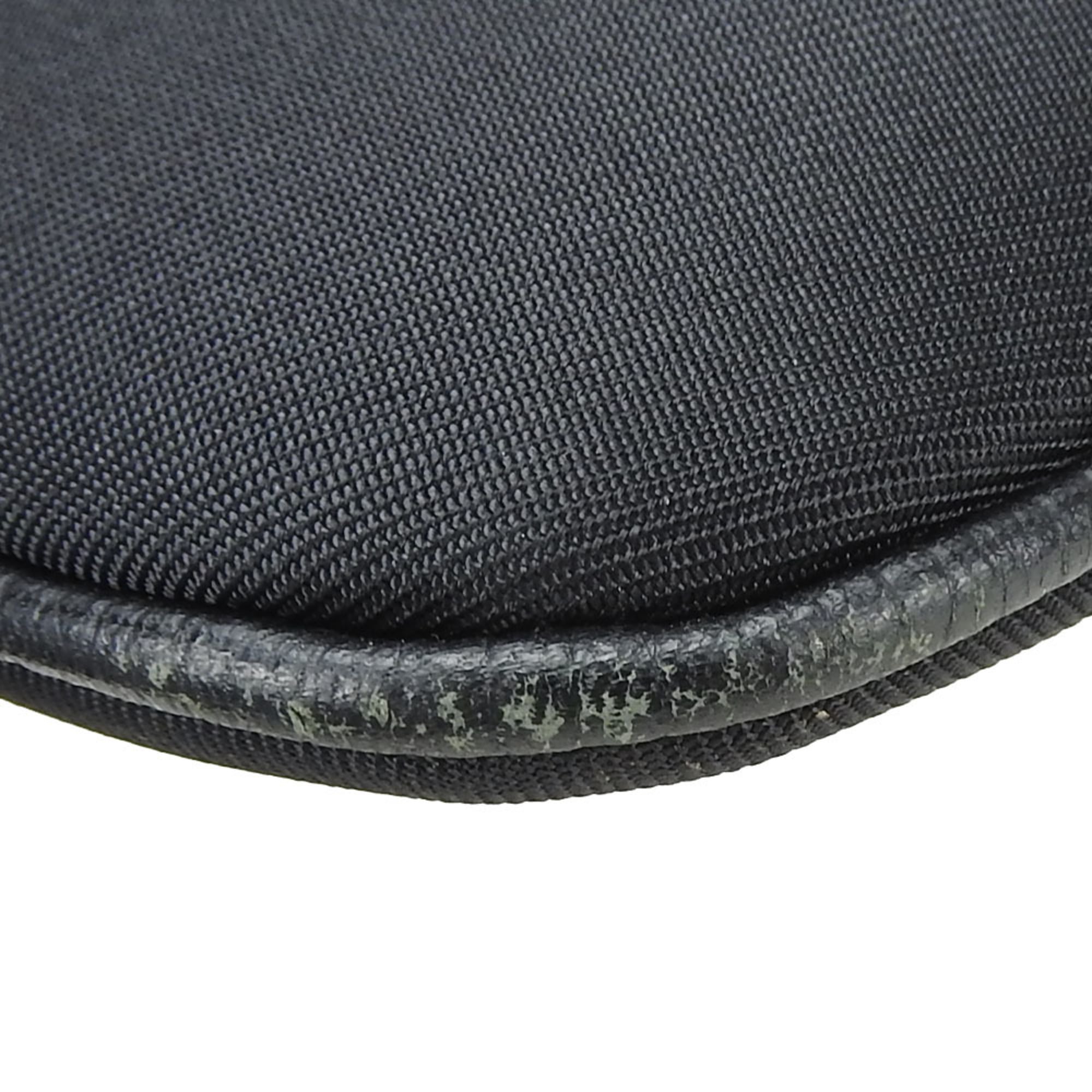 Burberry Beige Black Canvas Leather Shoulder Bag