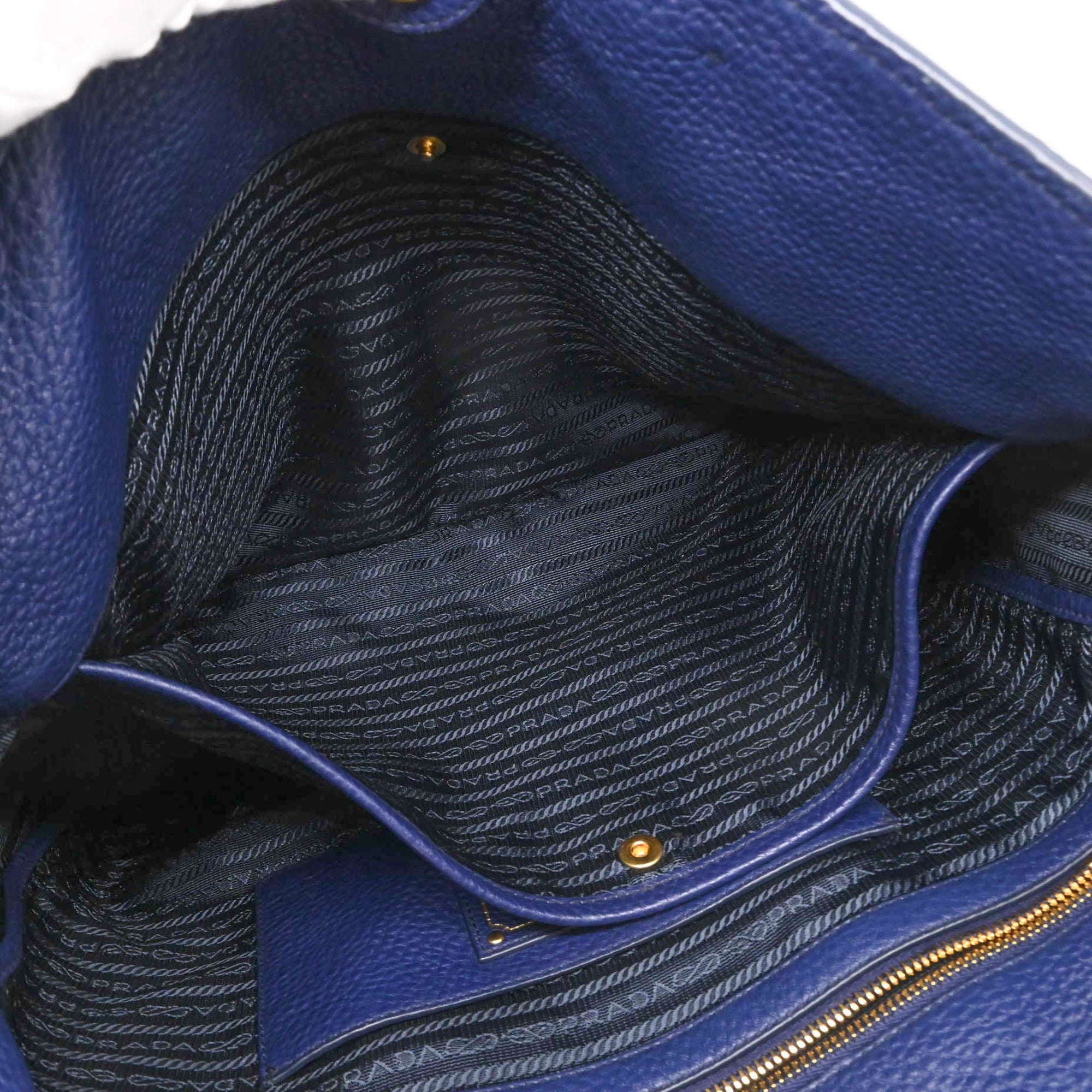 Prada Blue Leather Shoulder Bag Tote Bag