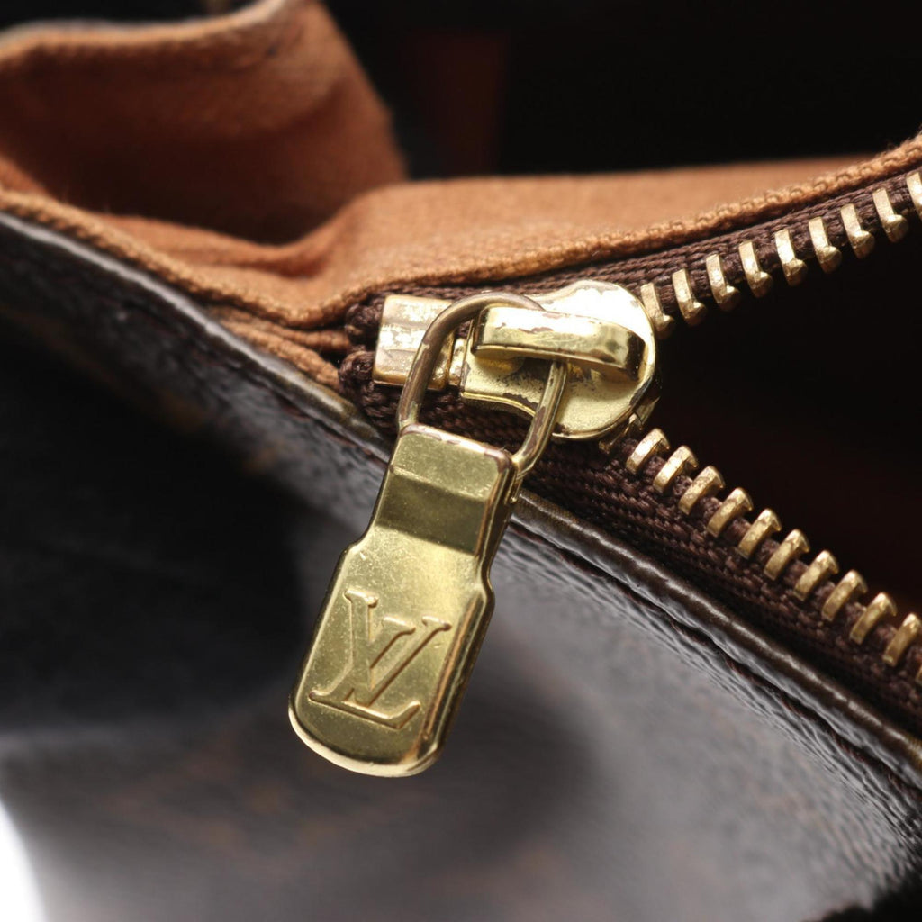 Louis Vuitton Brown Monogram Coated Canvas Leather Tote Bag