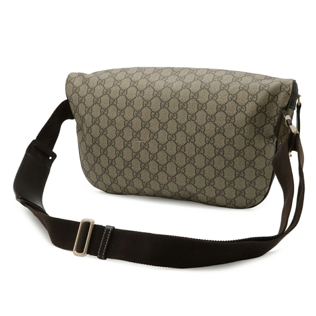 Gucci Gg Plus Beige Dark Brown Gg Supreme Leather Sling Bag (Pre-Owned)