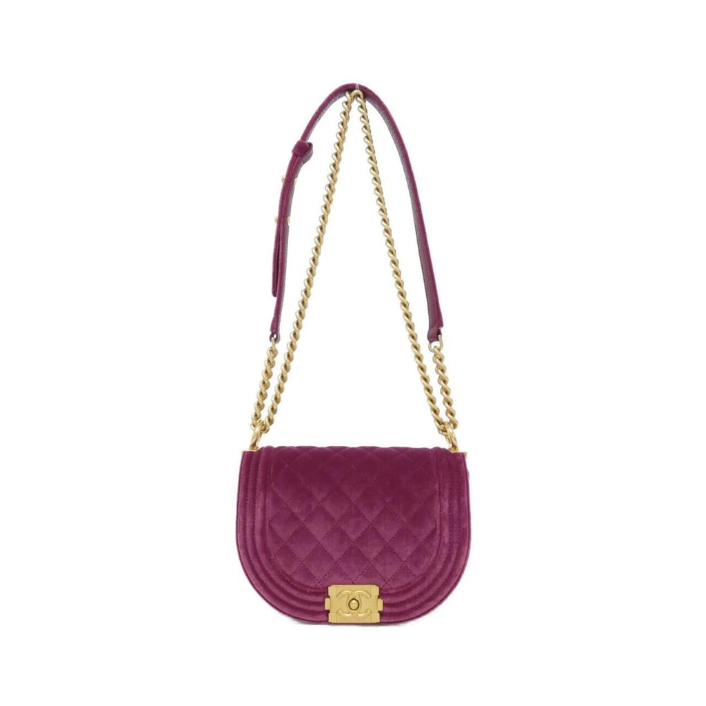Chanel Purple Velvet Shoulder Bag