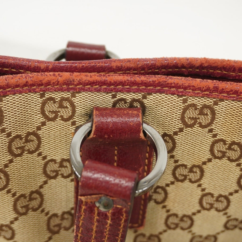 Gucci Beige Brown Canvas Tote Bag (Pre-Owned)