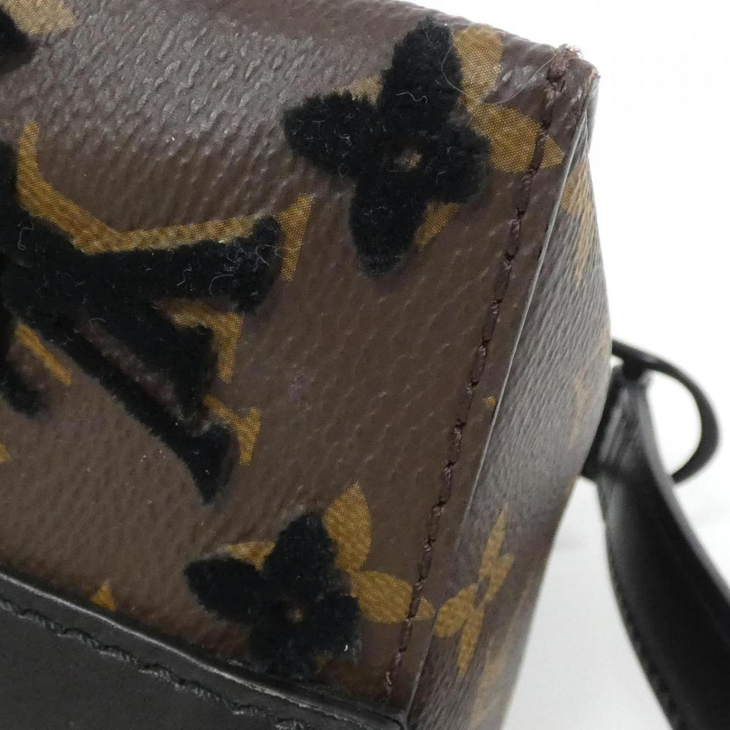 Louis Vuitton Black Brown Dark Brown Coated Canvas Shoulder Bag