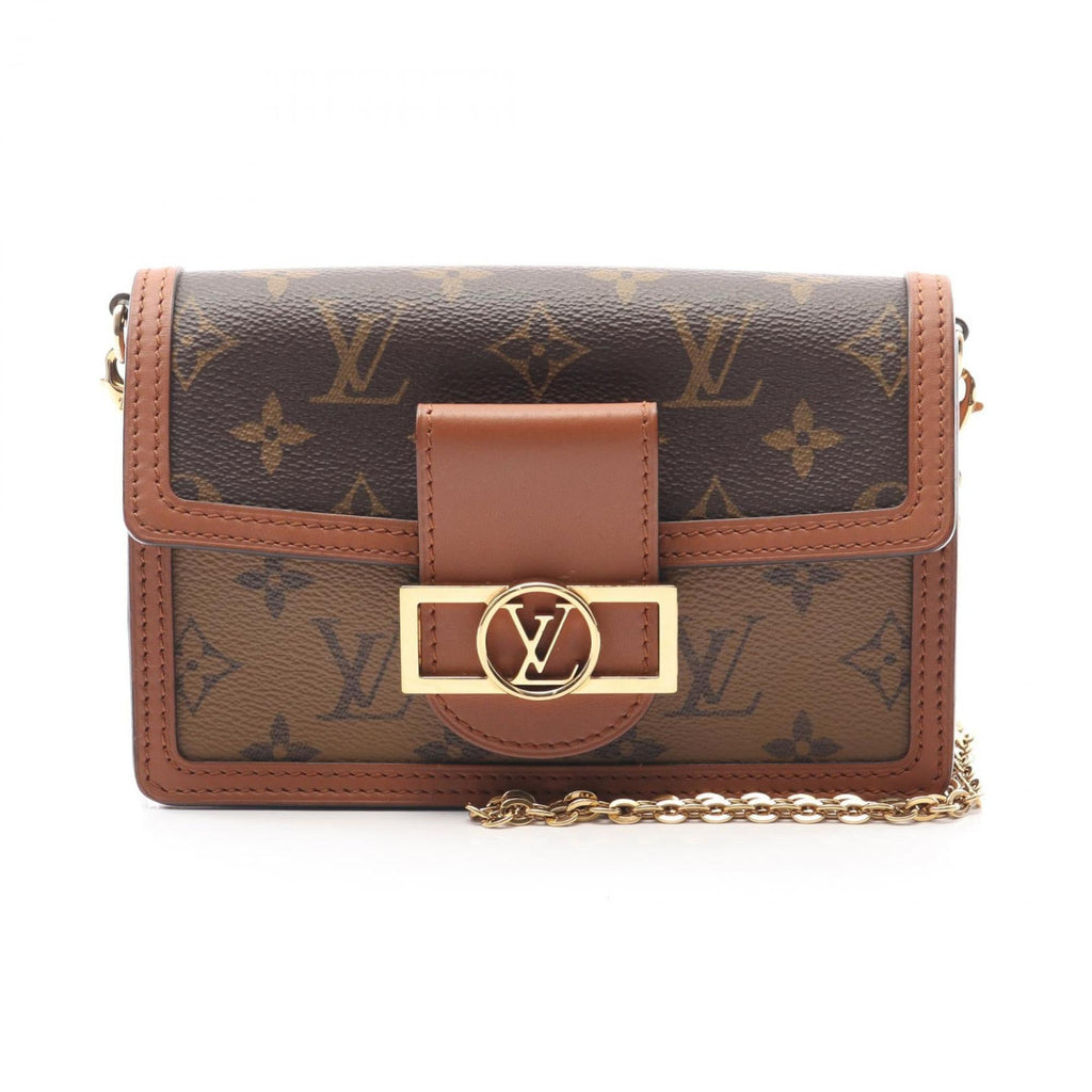 Louis Vuitton Beige Brown Coated Canvas Leather Shoulder Bag