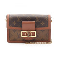 Louis Vuitton Beige Brown Coated Canvas Leather Shoulder Bag
