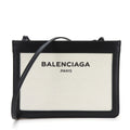 Balenciaga Black Ivory Canvas Leather Pochette Shoulder