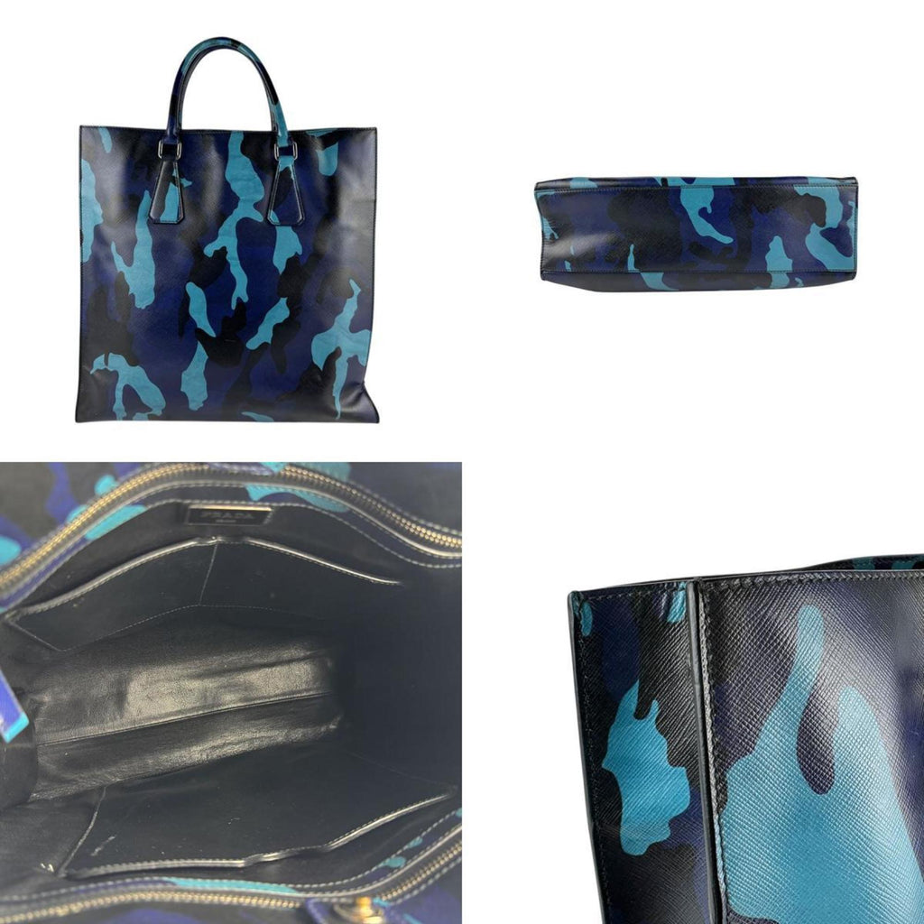 Prada Blue Leather Handbag Shoulder Bag