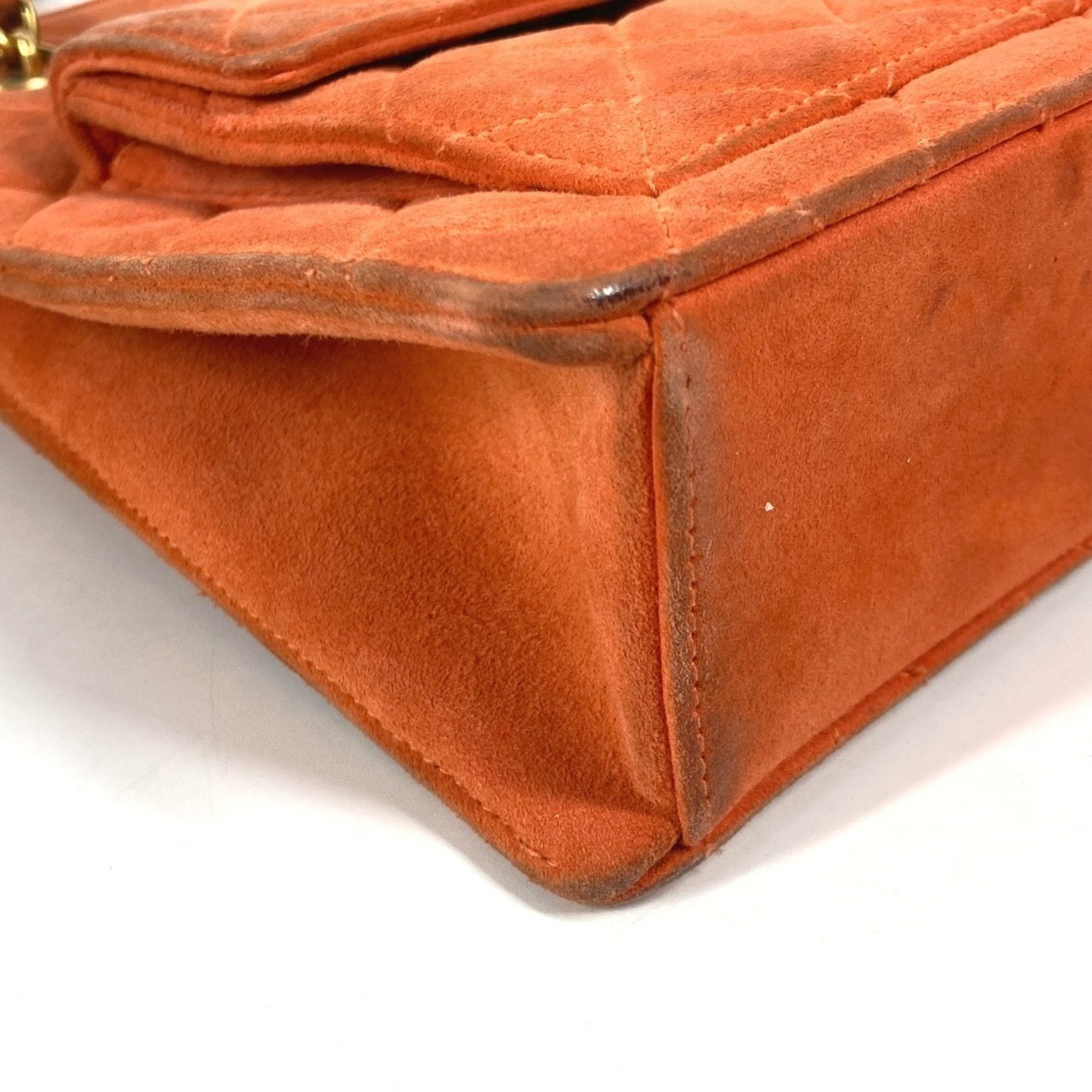 Chanel Orange Suede Handbag Shoulder Bag