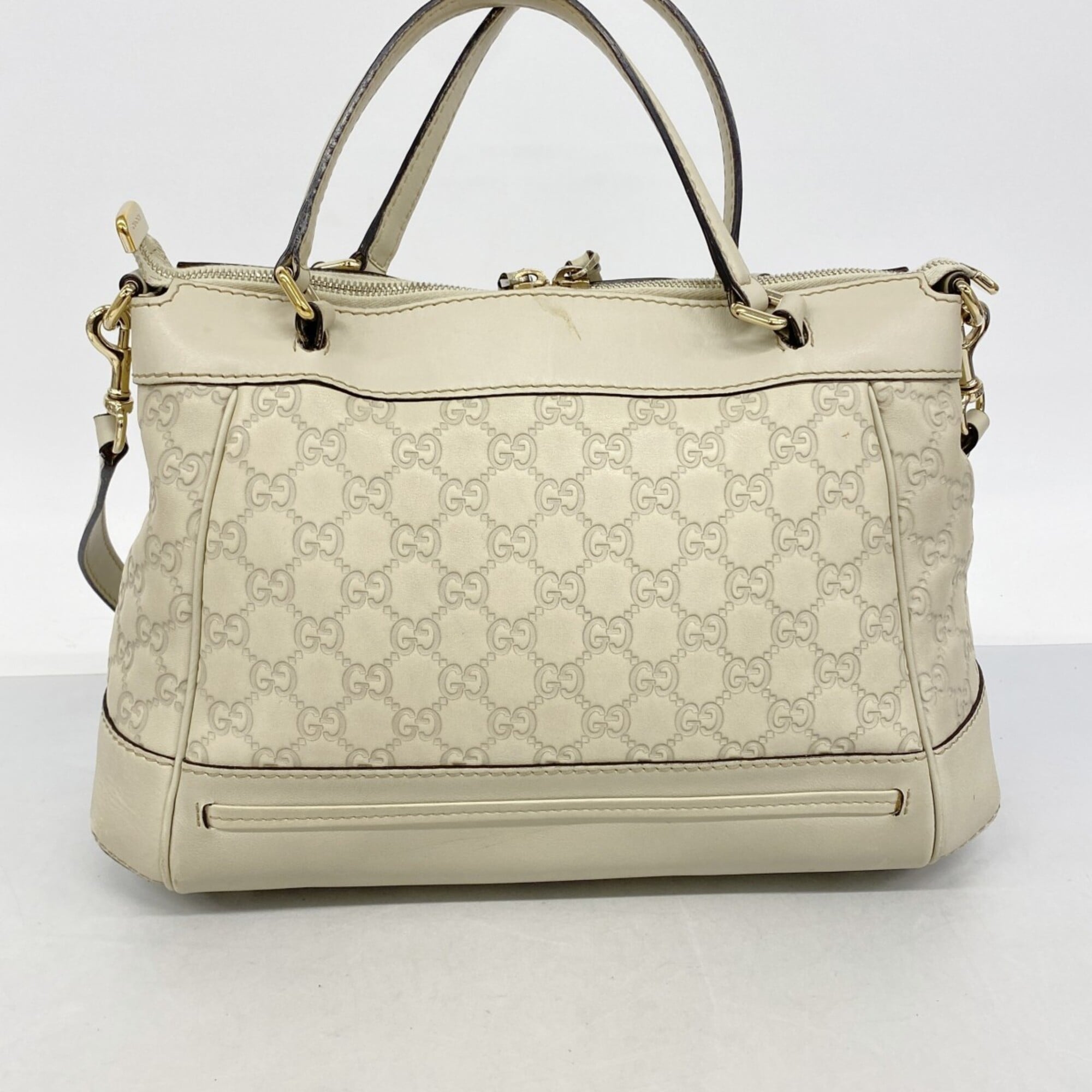 Gucci Ivory Leather Handbag (Pre-Owned)