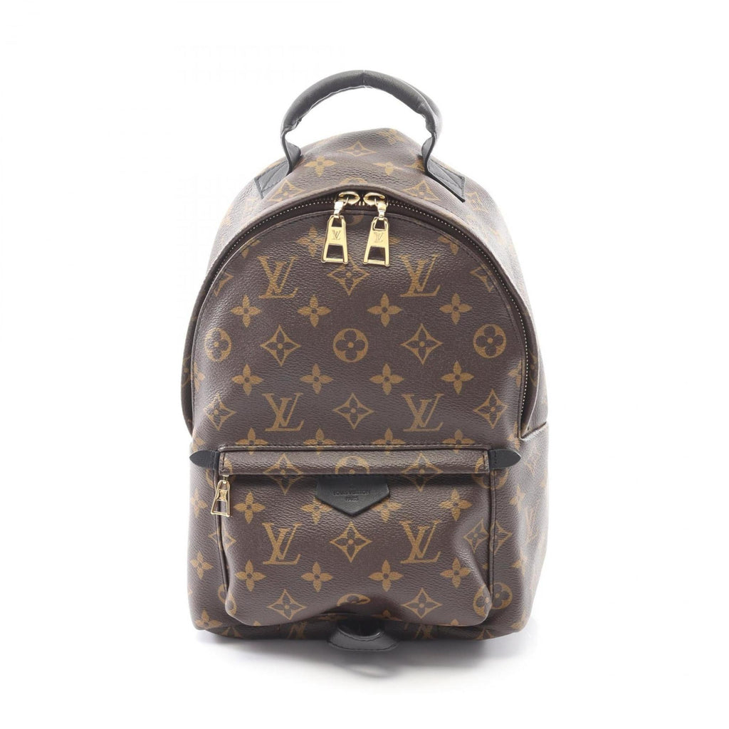 Louis Vuitton Black Brown Monogram Coated Canvas Leather Backpack