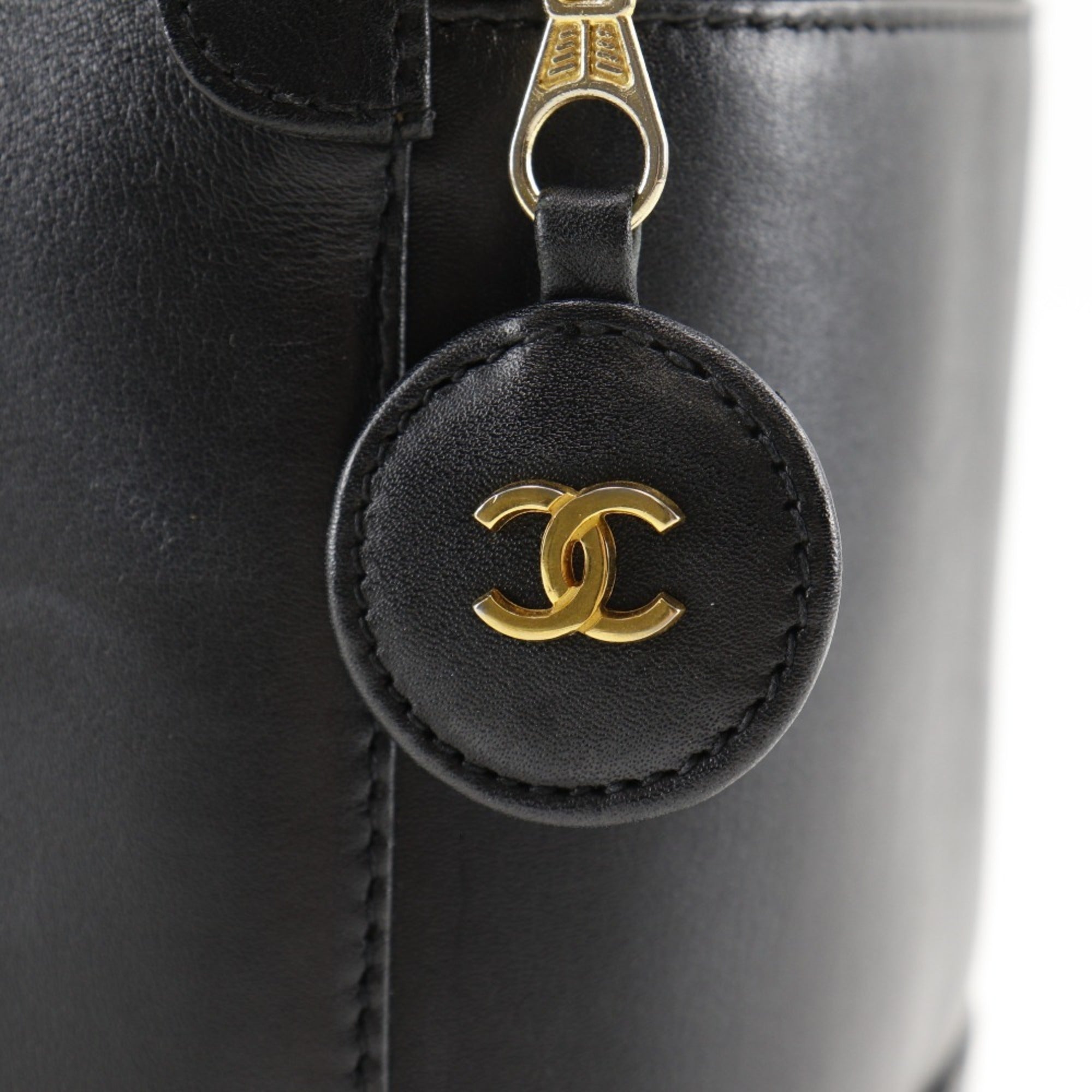 Chanel Black Leather Handbag Pouch