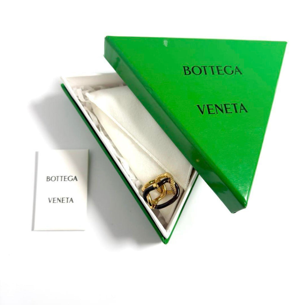 Bottega Veneta Gold Brown Silver 925 Band Ring
