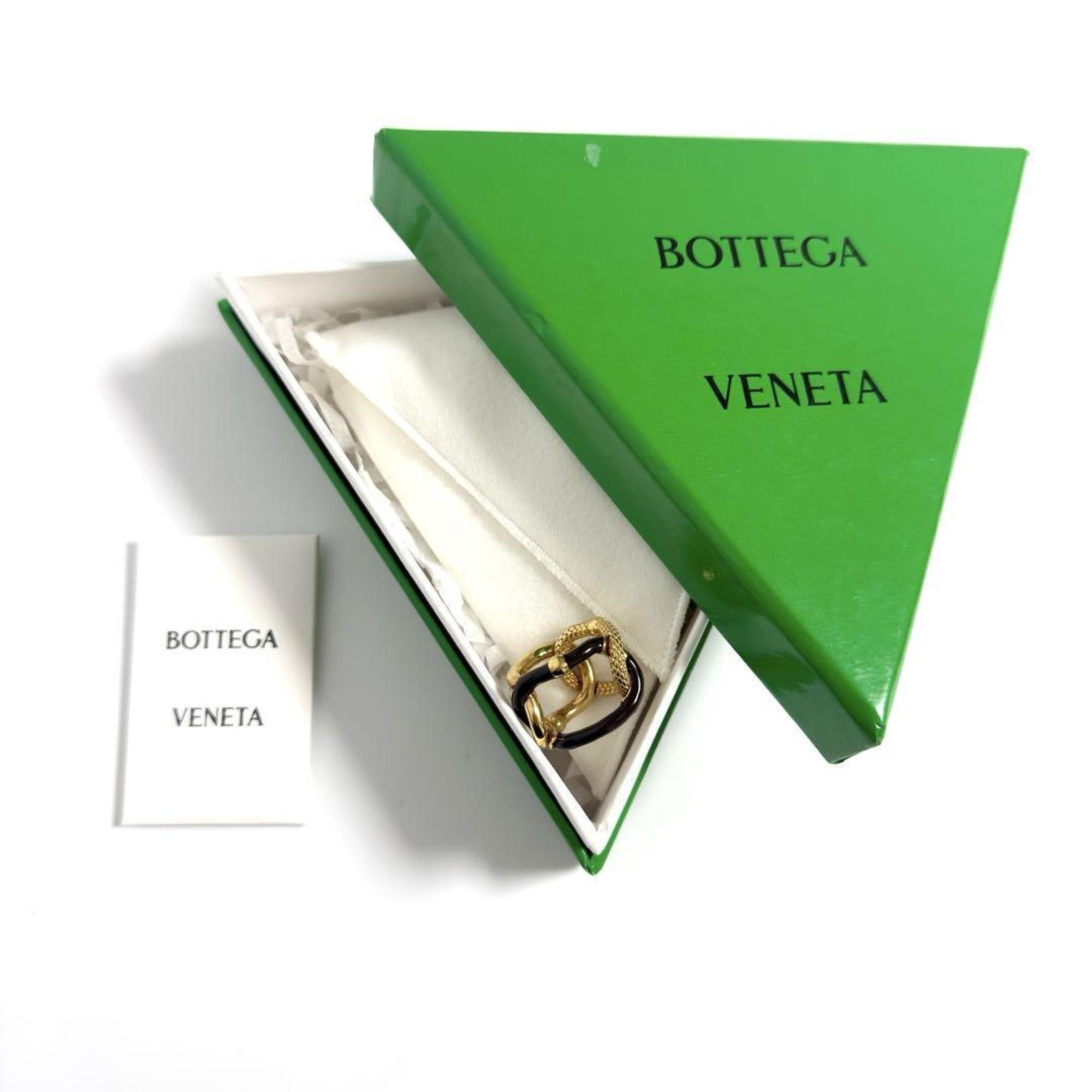 Bottega Veneta Gold Brown Silver 925 Band Ring