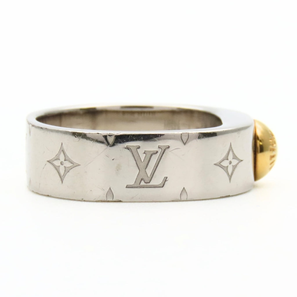 Louis Vuitton Silver Metal Band Ring