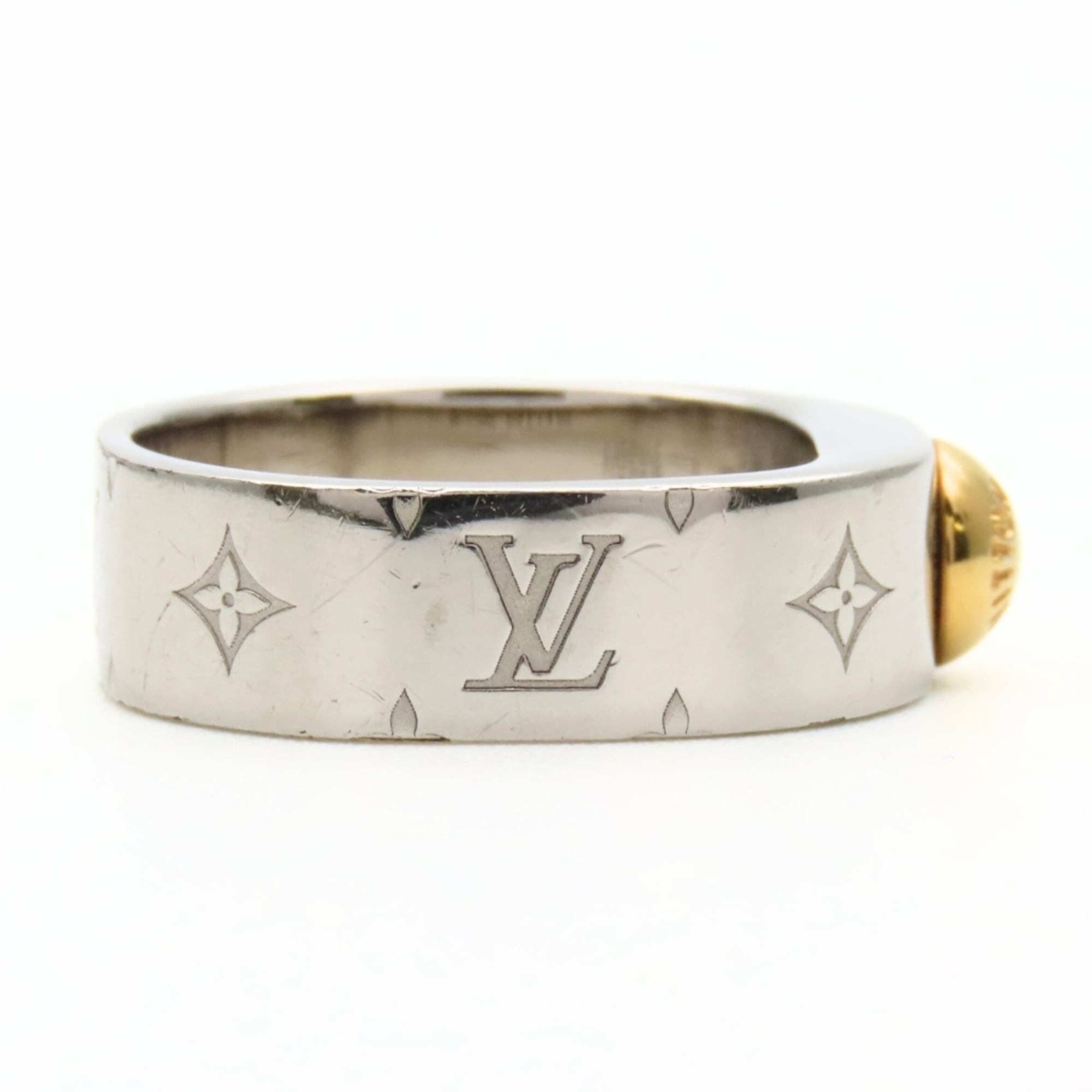 Louis Vuitton Silver Metal Band Ring