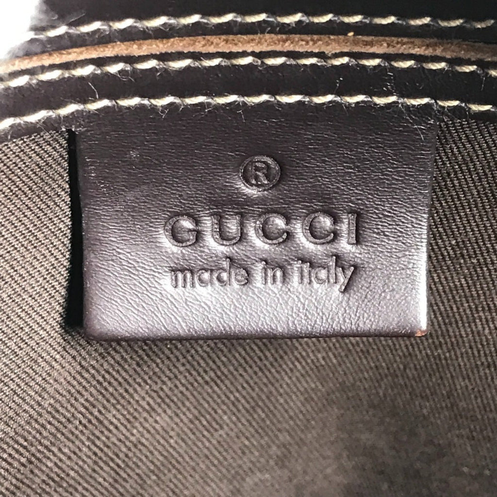 Gucci Beige Dark Brown Gg Supreme Canvas Leather Pochette Shoulder Bag (Pre-Owned)