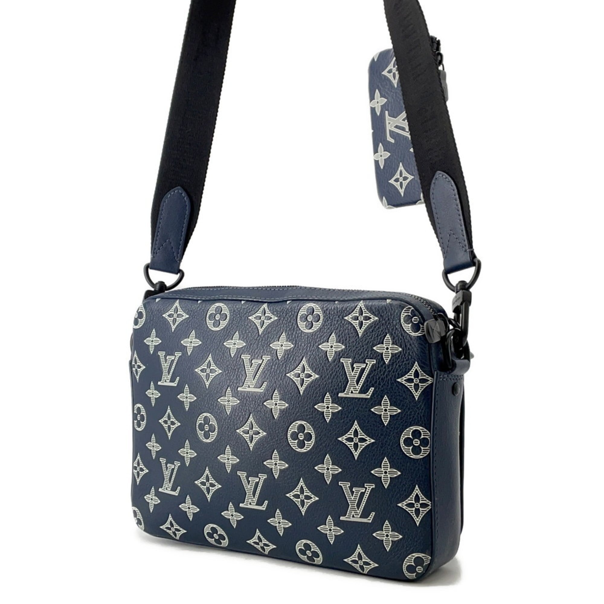 Louis Vuitton Navy Monogram Shadow Handbag Shoulder Bag