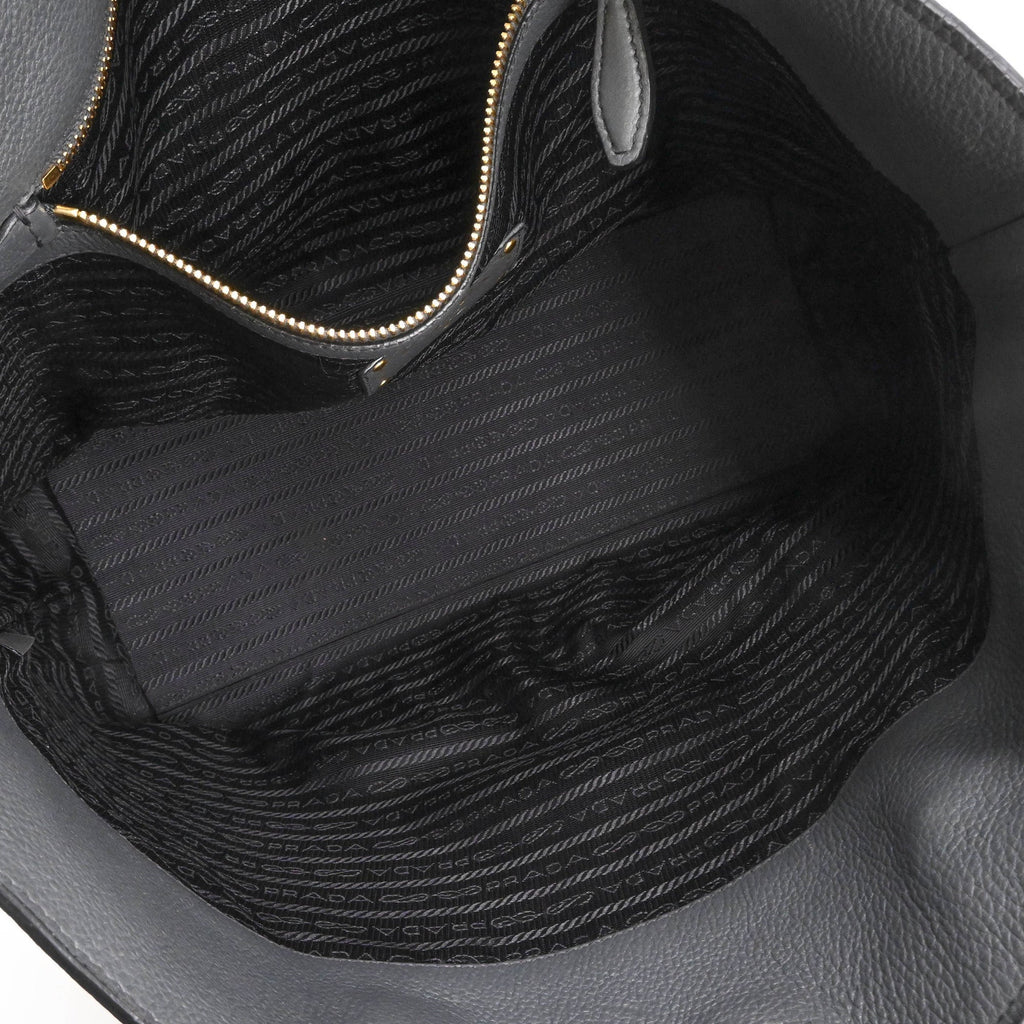 Prada Gray Leather Handbag