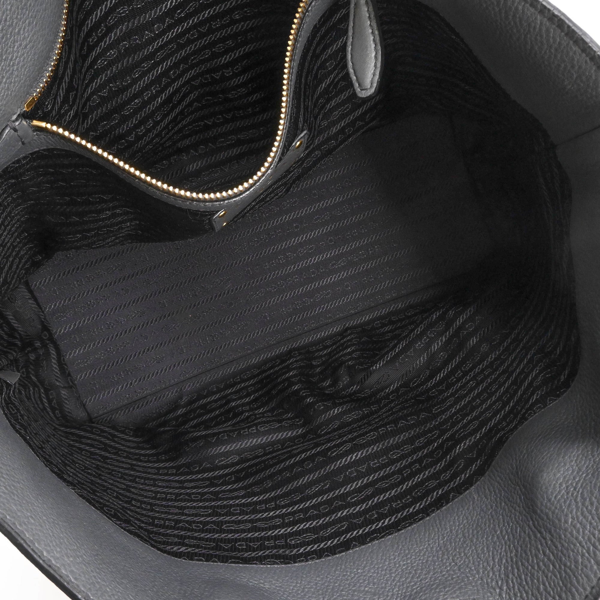 Prada Gray Leather Handbag