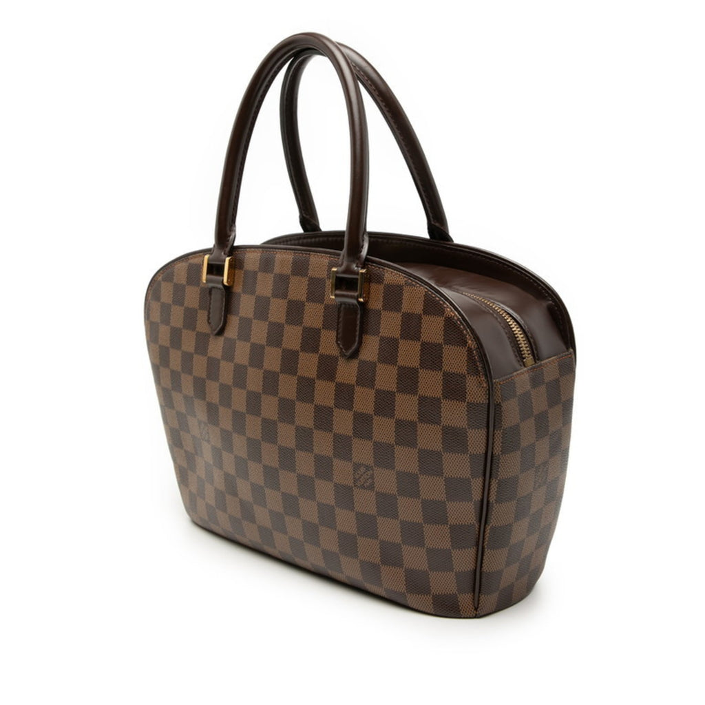 Louis Vuitton Brown Damier Canvas Leather Handbag