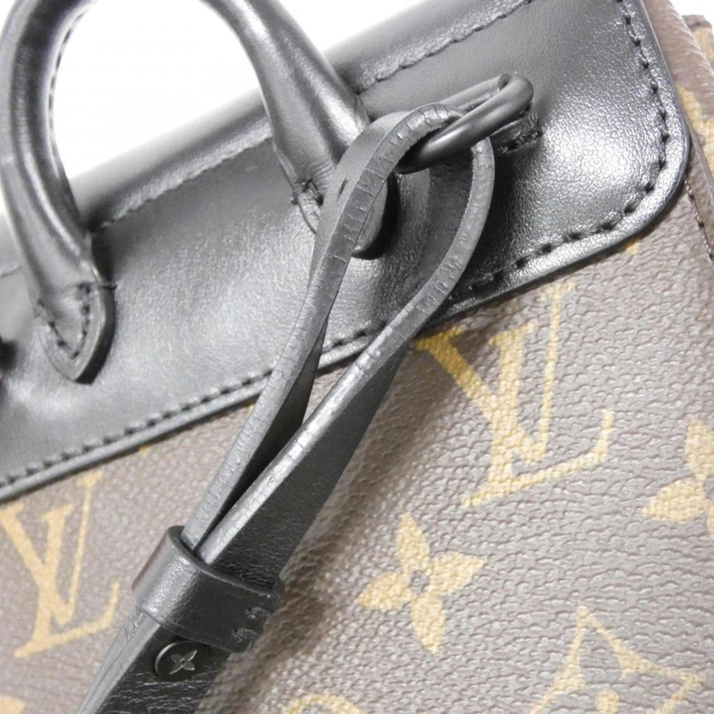 Louis Vuitton Black Brown Coated Canvas Shoulder Bag