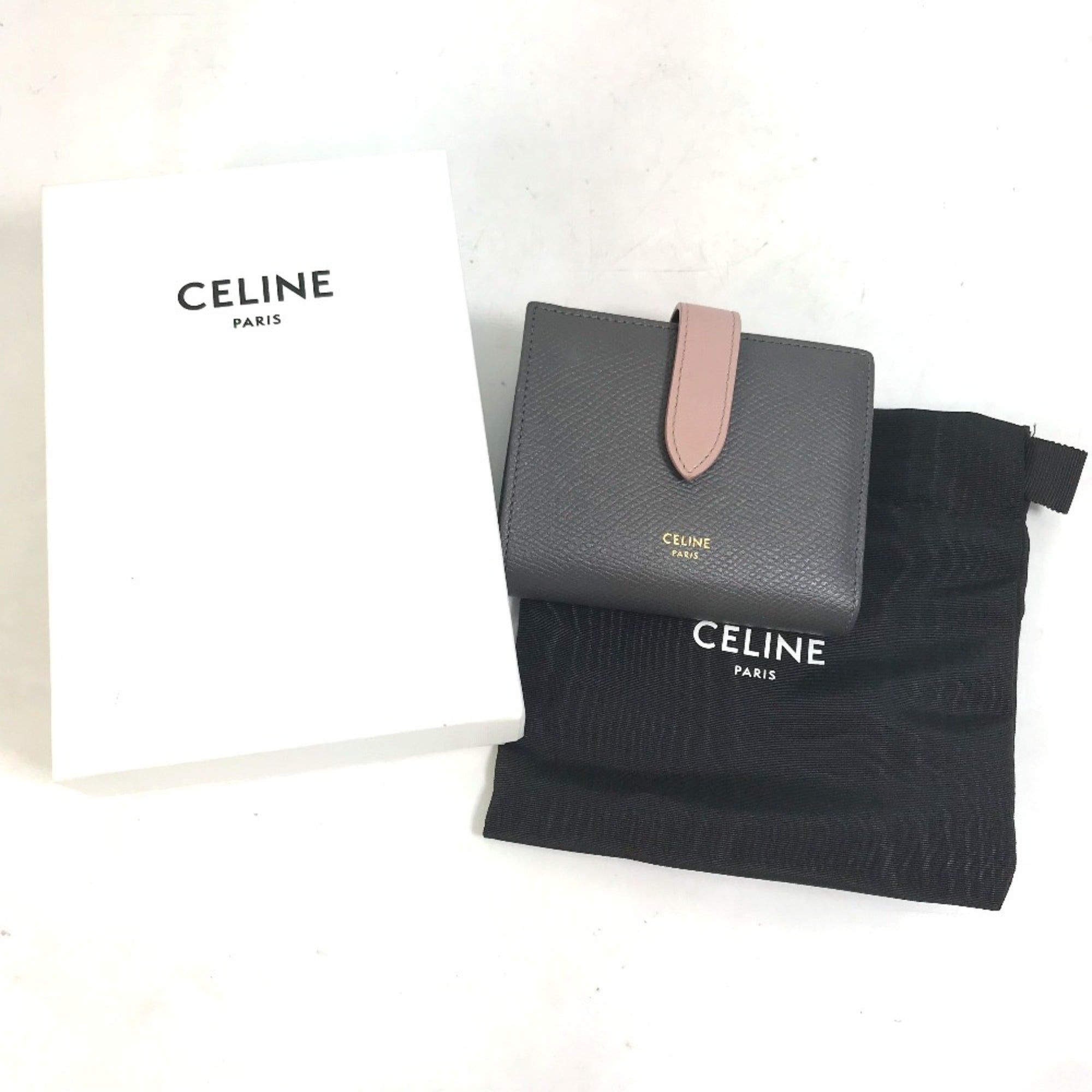 Celine Gray Leather Wallet (Tri-Fold)