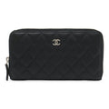 Chanel Matelasse Black Grained Calfskin Long Wallet (Bi-Fold)