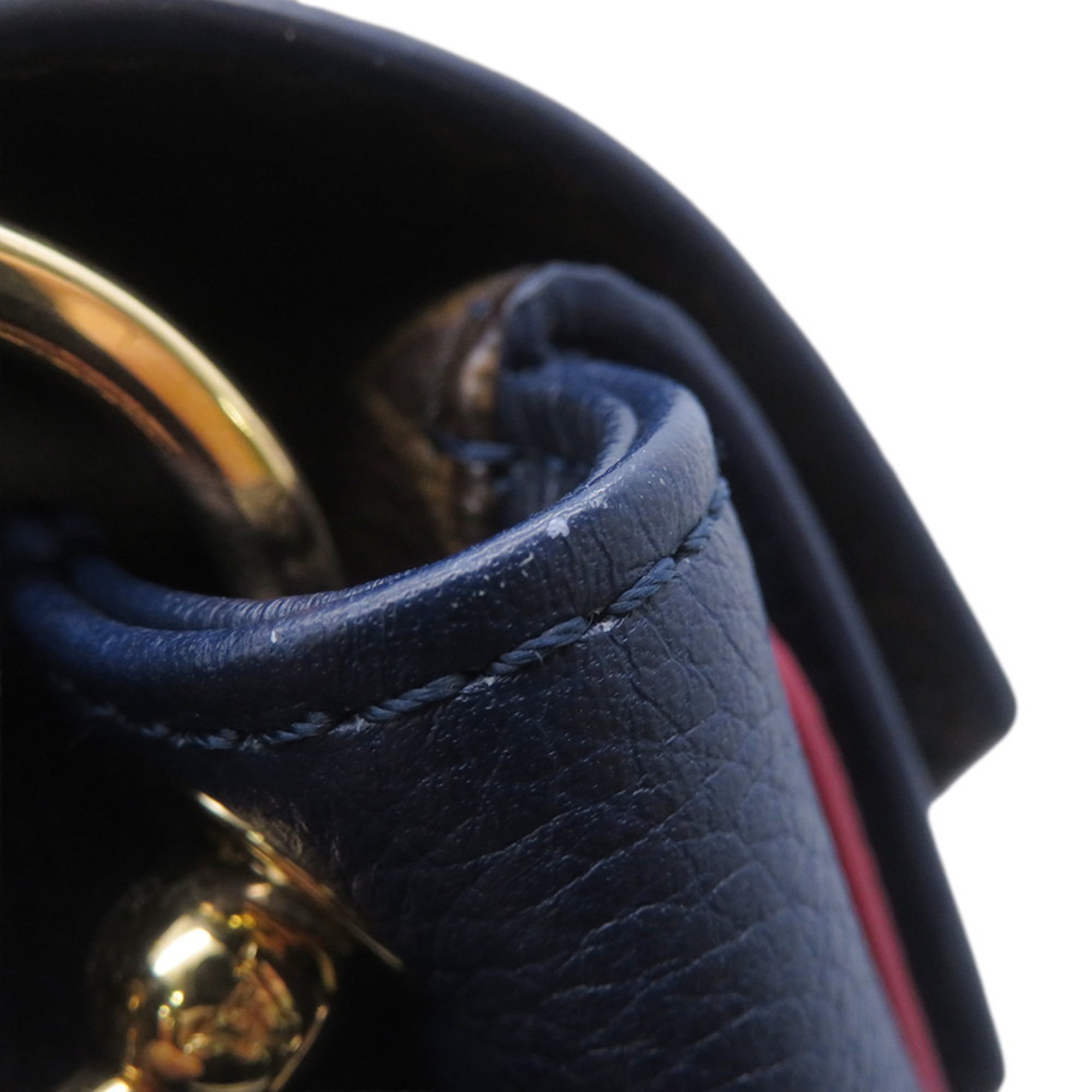 Louis Vuitton Monogram Navy Blue Leather Handbag