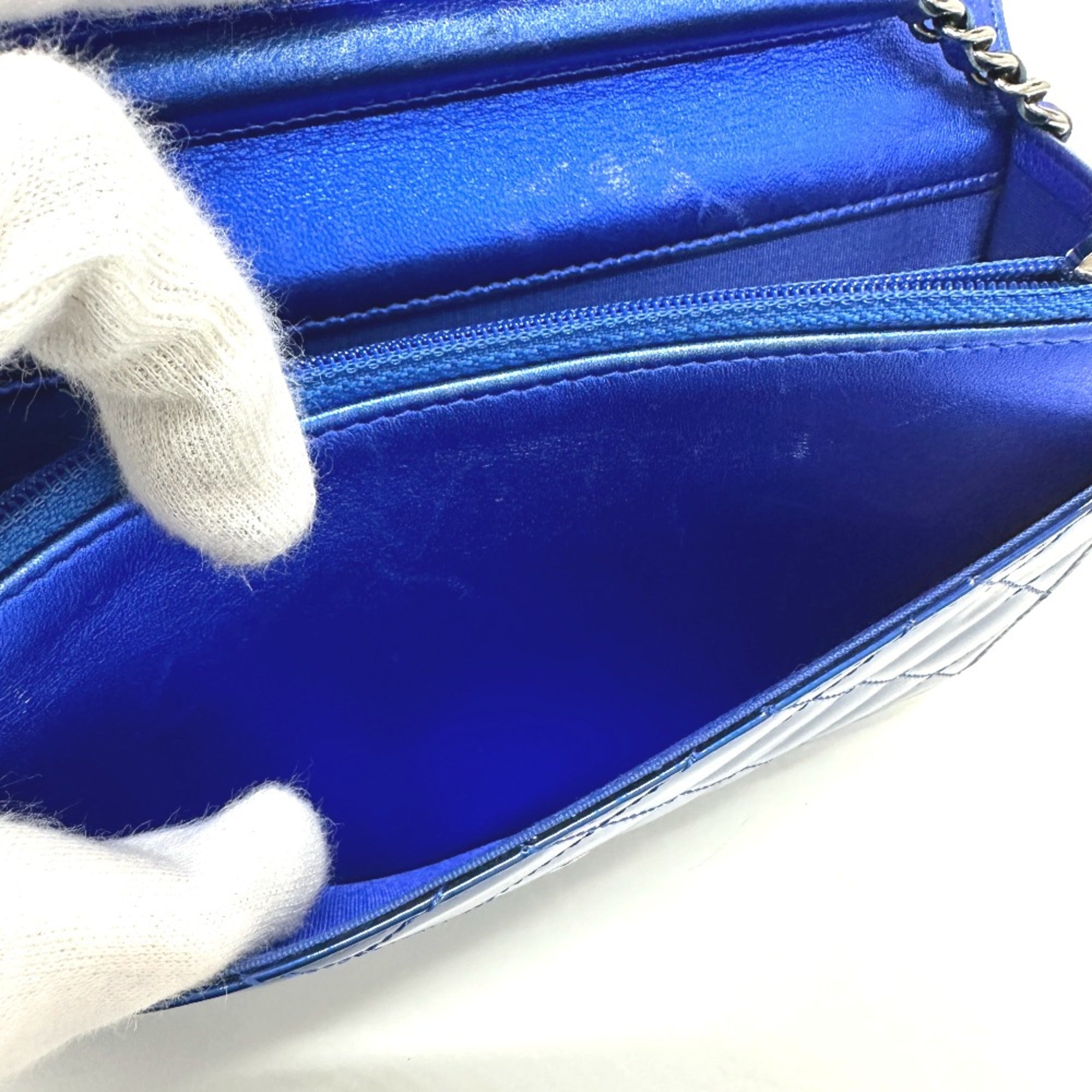 Chanel Blue Leather Shoulder Bag