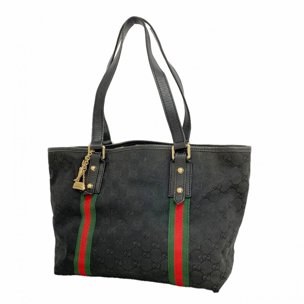 Gucci Black Canvas Tote Bag (Pre-Owned)