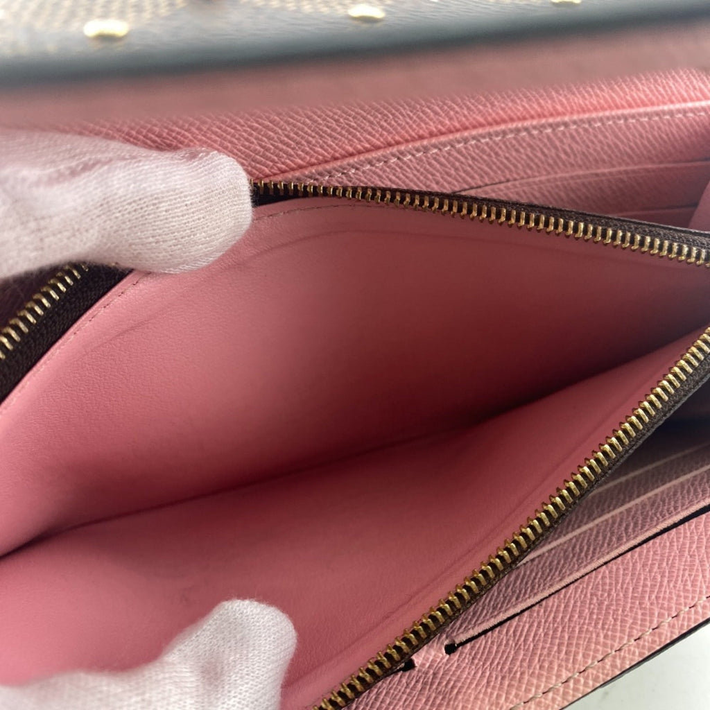 Louis Vuitton Damier Brown Rose Ballerine Leather Long Wallet
