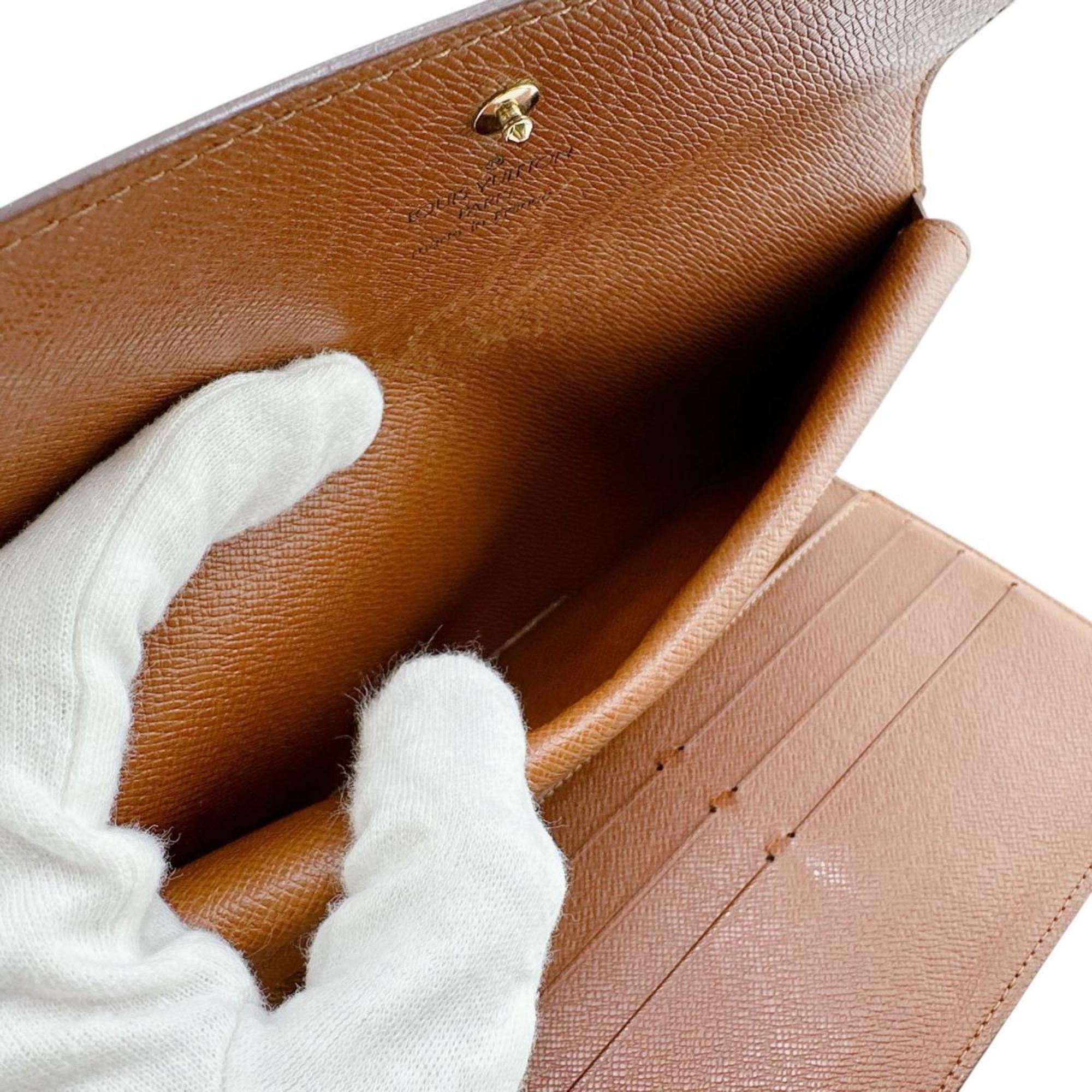 Louis Vuitton Brown Monogram Long Wallet (Tri-Fold)