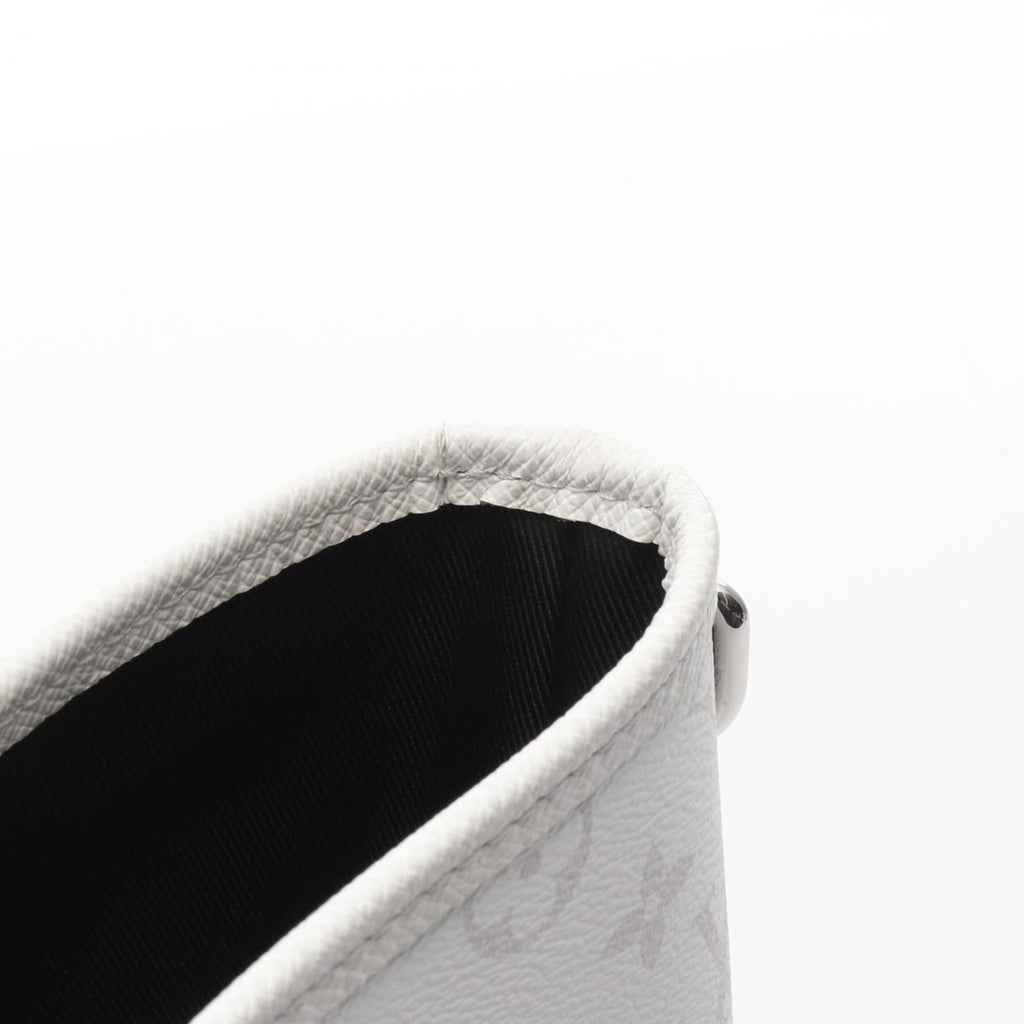 Louis Vuitton Blanc White Coated Canvas Leather Tote Bag
