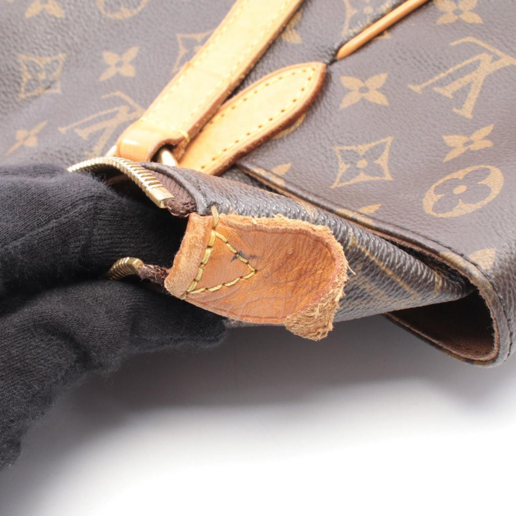 Louis Vuitton Brown Coated Canvas Leather Handbag Tote Bag