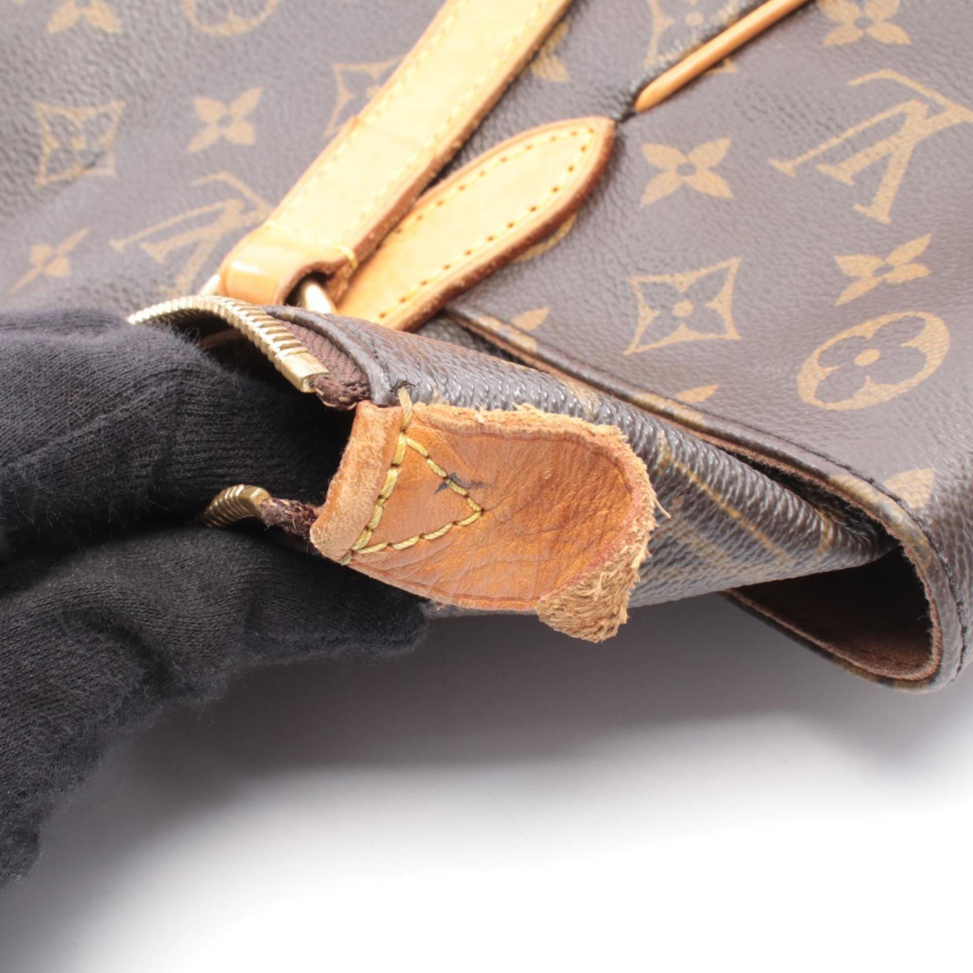 Louis Vuitton Brown Coated Canvas Leather Handbag Tote Bag