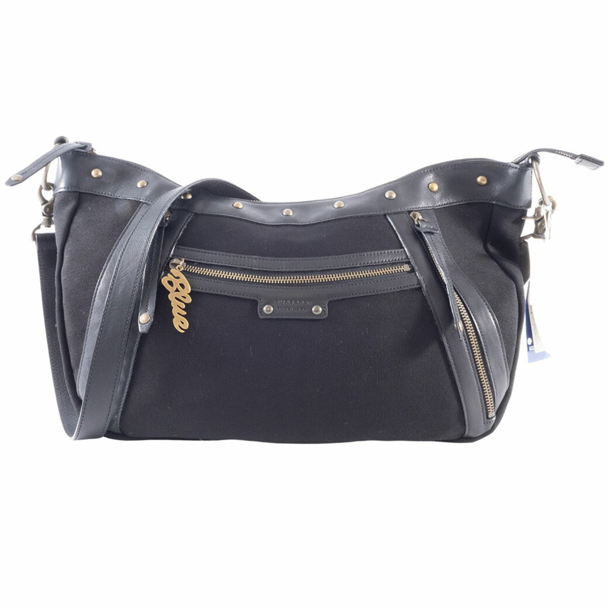 Burberry Black Canvas Leather Shoulder Bag