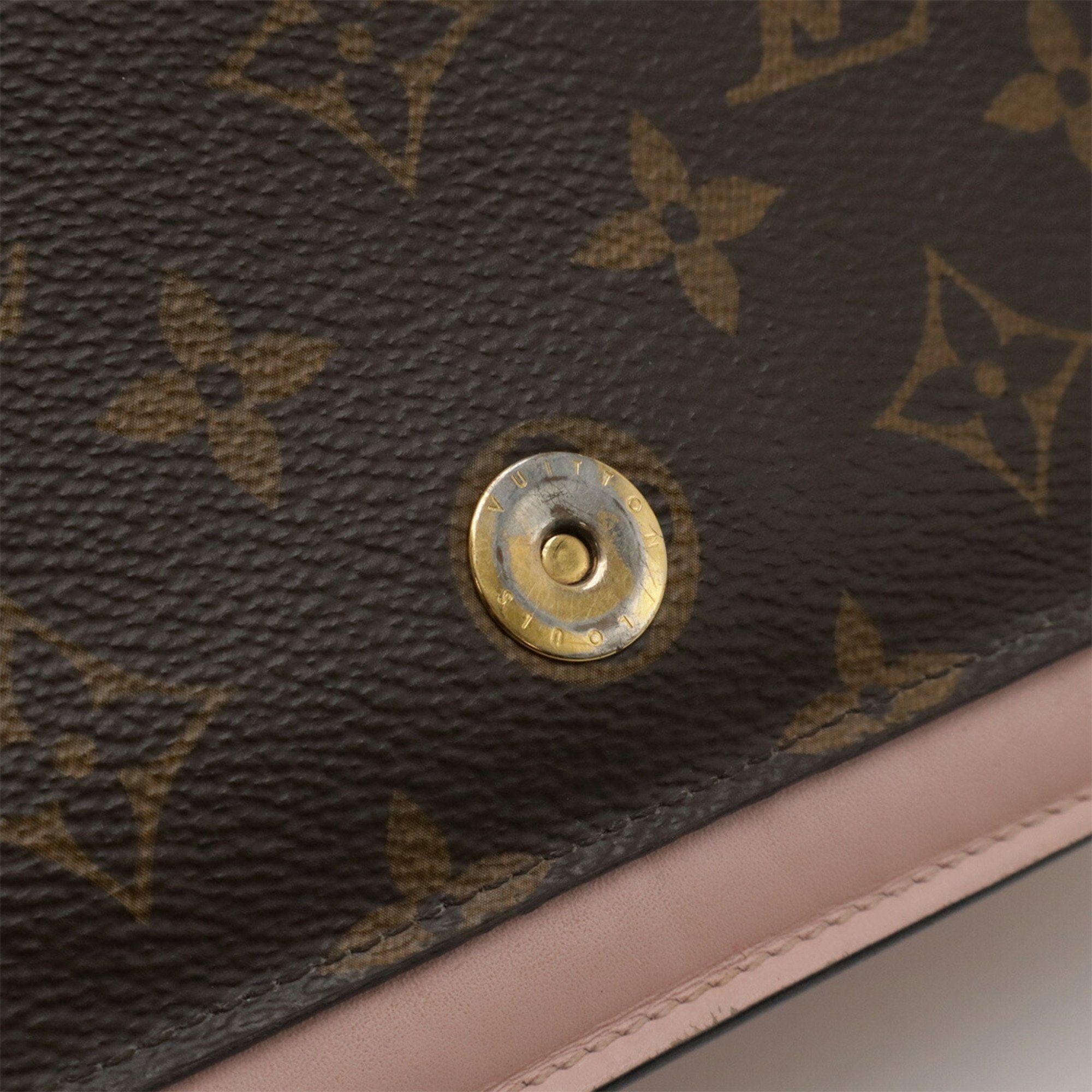 Louis Vuitton Monogram Rose Ballerine Monogram Chain/Shoulder Wallet