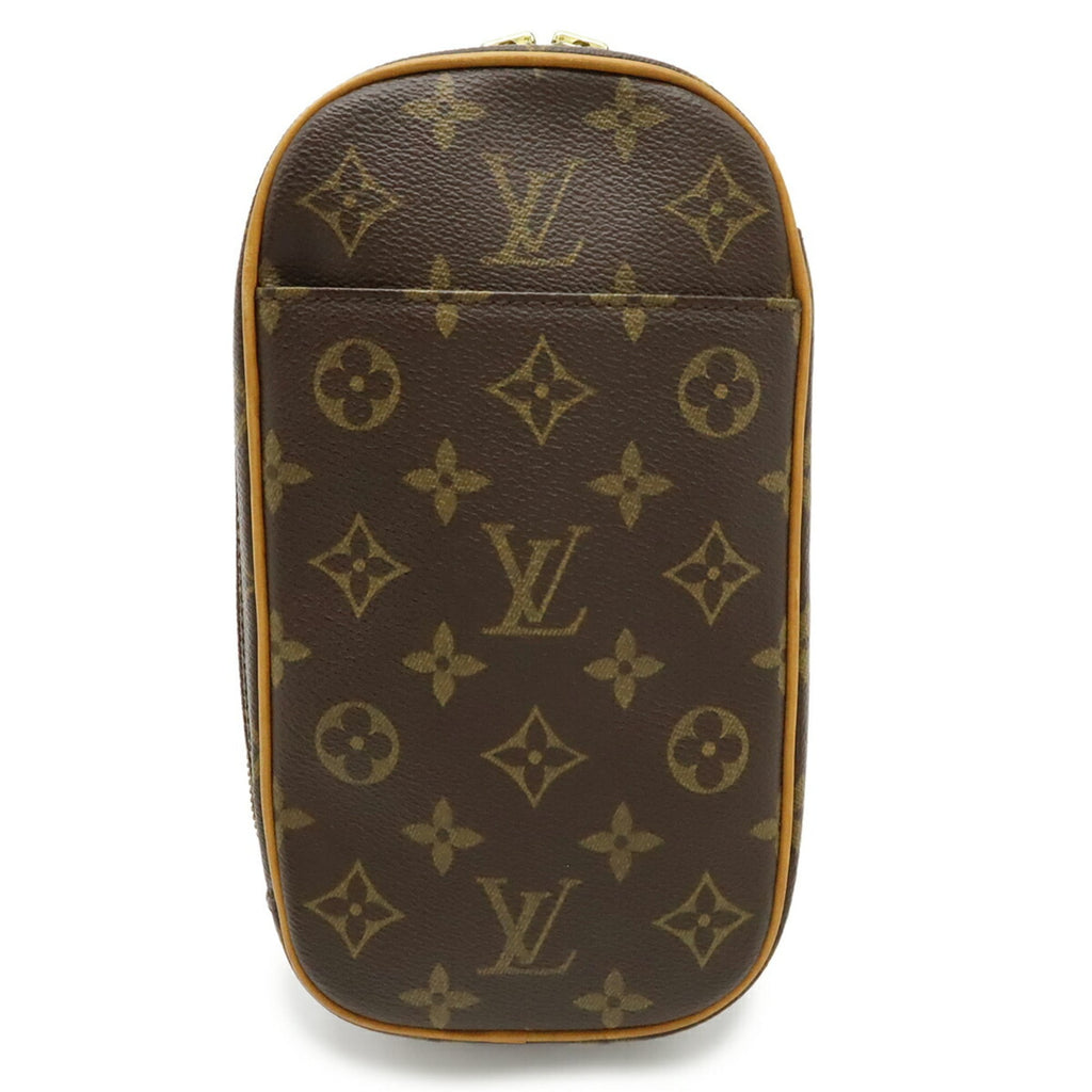 Louis Vuitton Brown Canvas Pochette Shoulder Bag Sling Bag