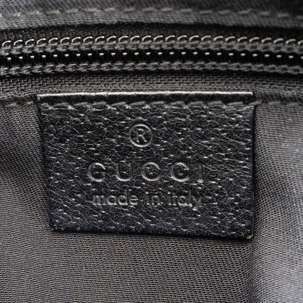 Gucci Black Gg Canvas Leather Shoulder Bag (Pre-Owned)