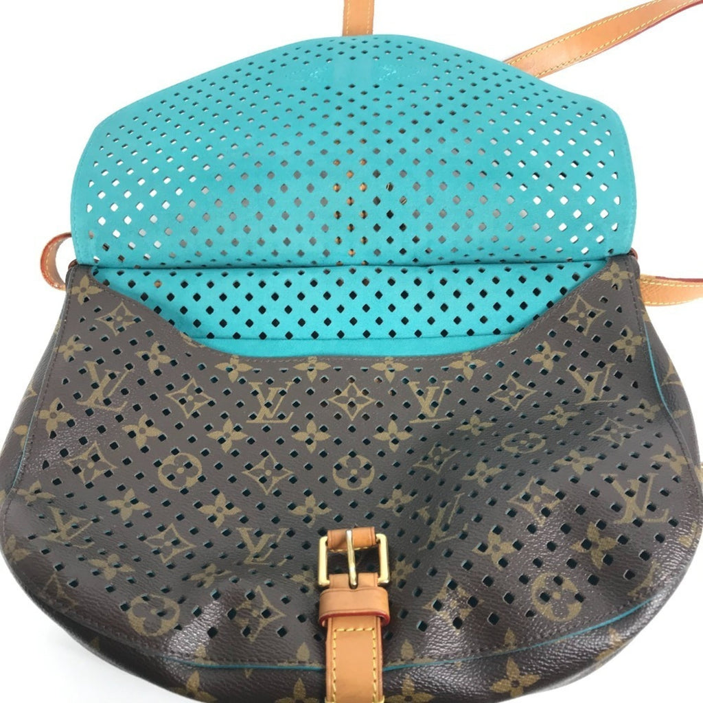 Louis Vuitton Monogram Perfo Blue Brown Monogram Perforated Shoulder Bag