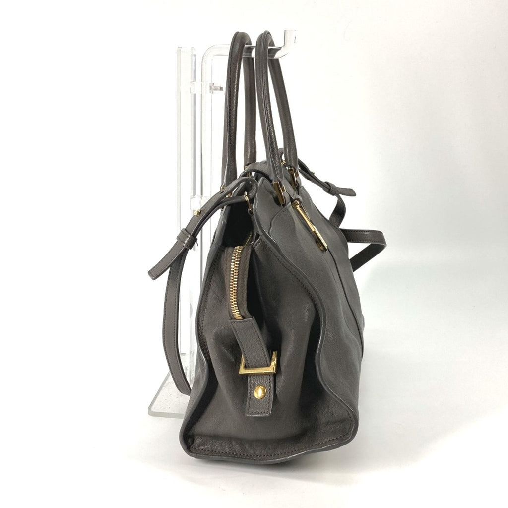 Yves Saint Laurent Gray Leather Handbag (Pre-Owned)