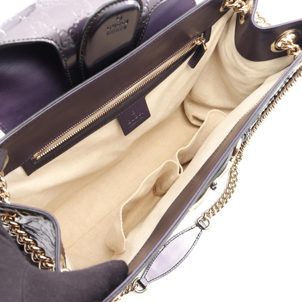 Gucci Purple Leather Handbag Shoulder Bag (Pre-Owned)