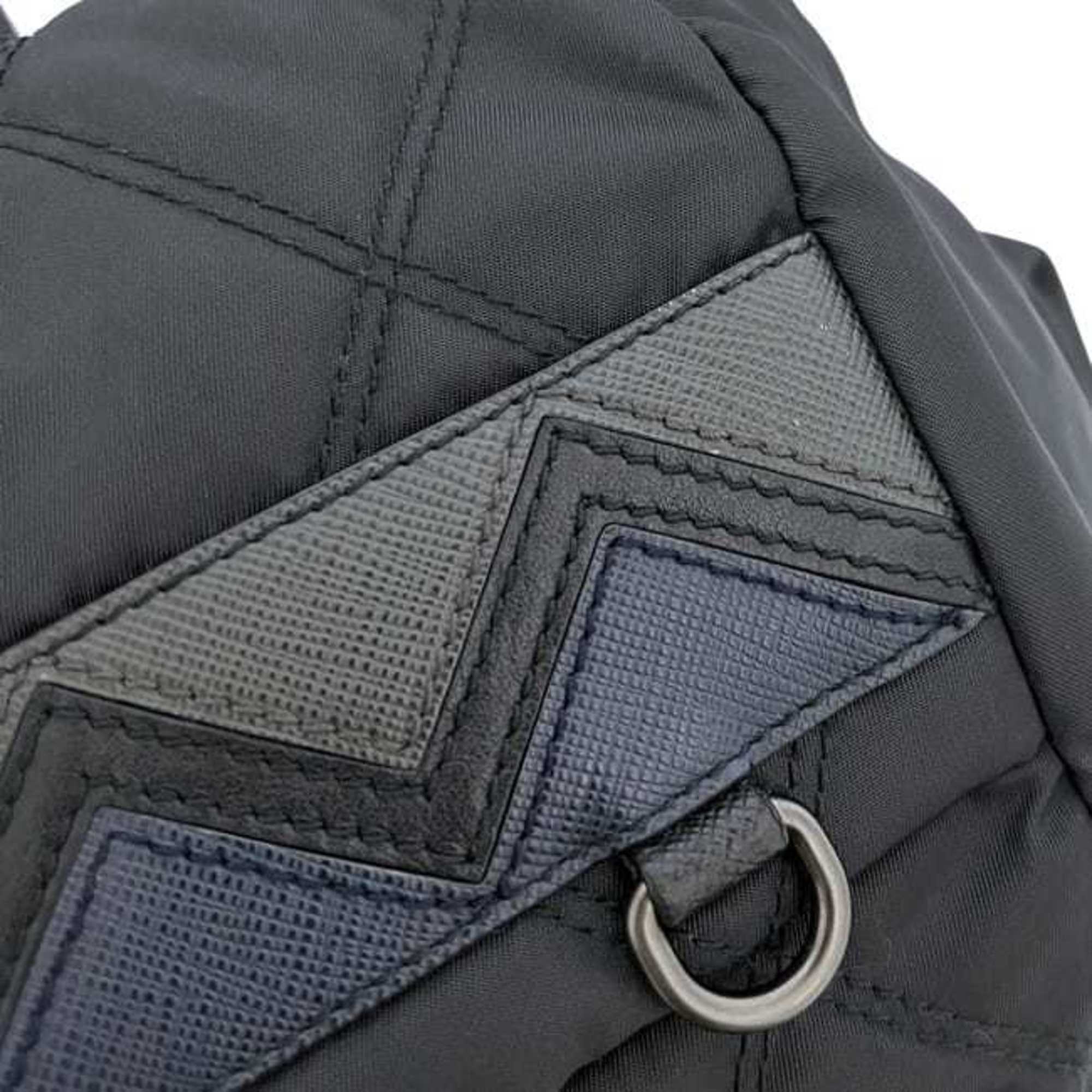Prada Black Nero Nylon Leather Backpack