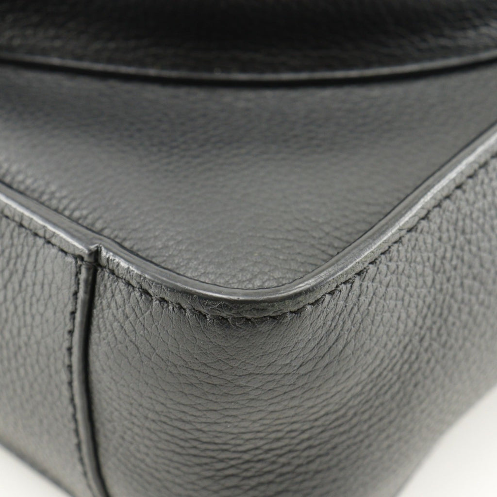 Christian Dior Black Leather Handbag Shoulder Bag Tote Bag (Pre-Owned)