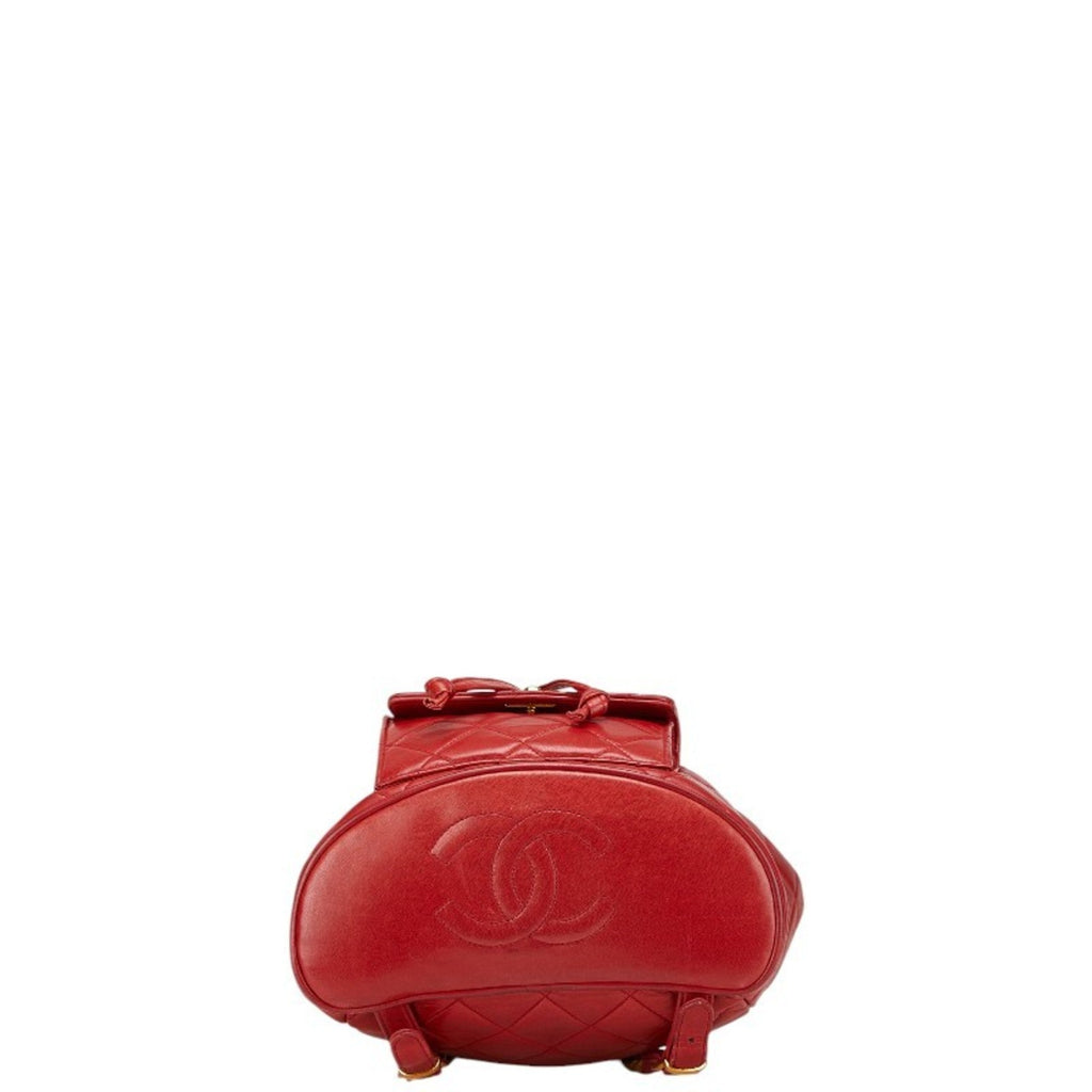 Chanel Red Color Leather Backpack