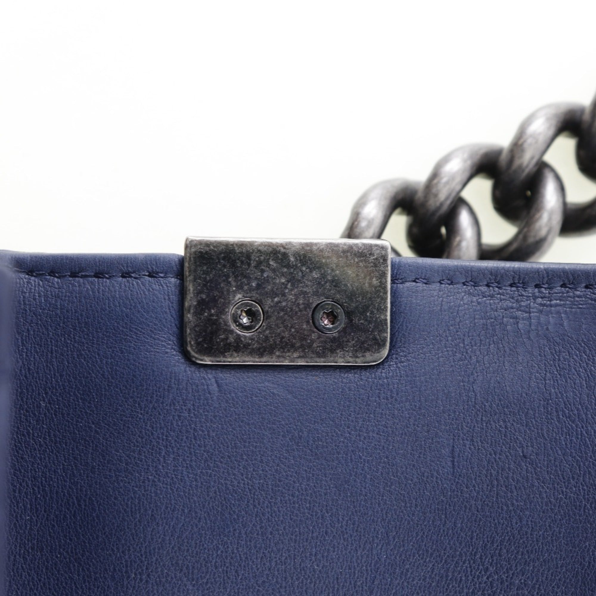 Chanel Navy Leather Shoulder Bag