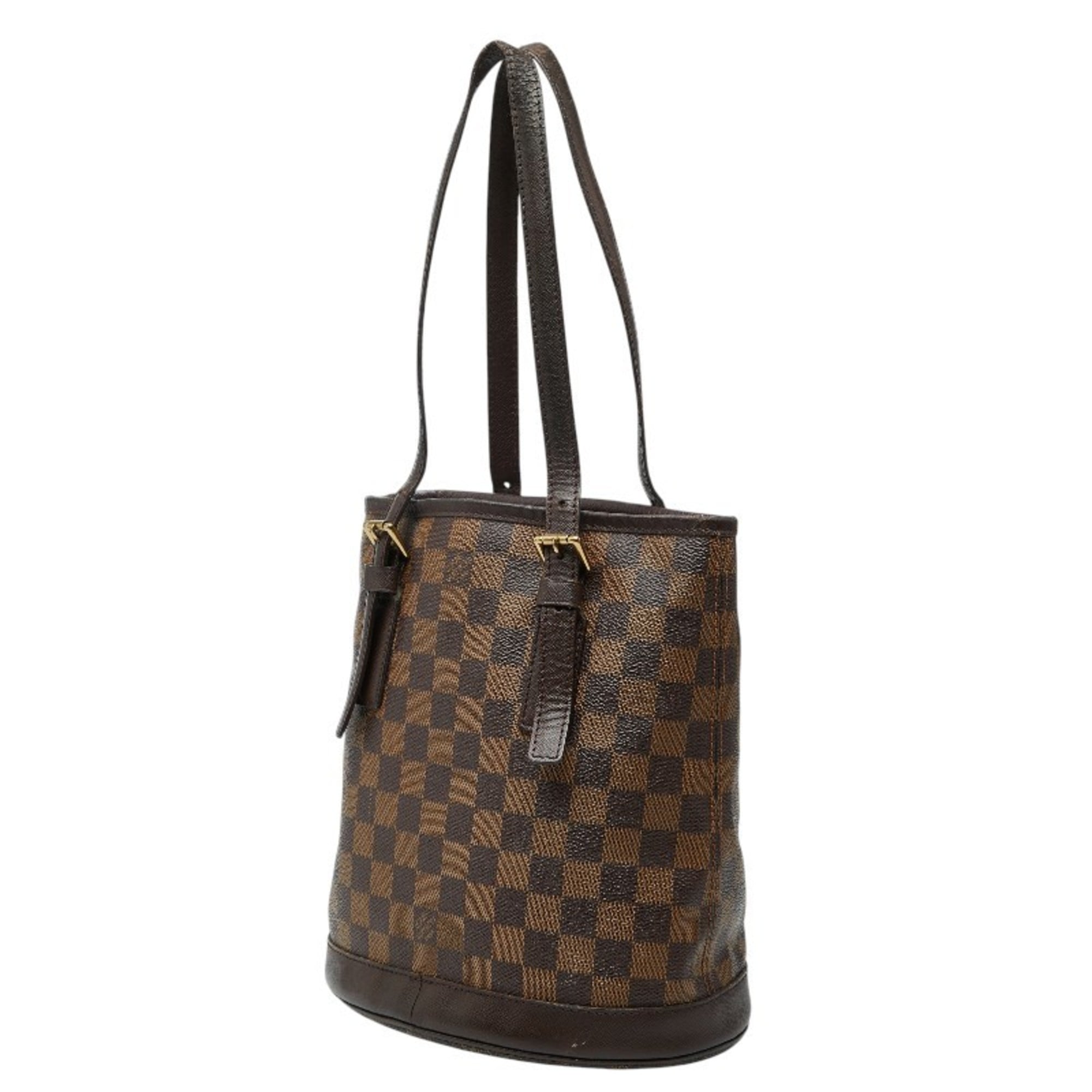 Louis Vuitton Brown Pvc Leather Shoulder Bag Tote Bag