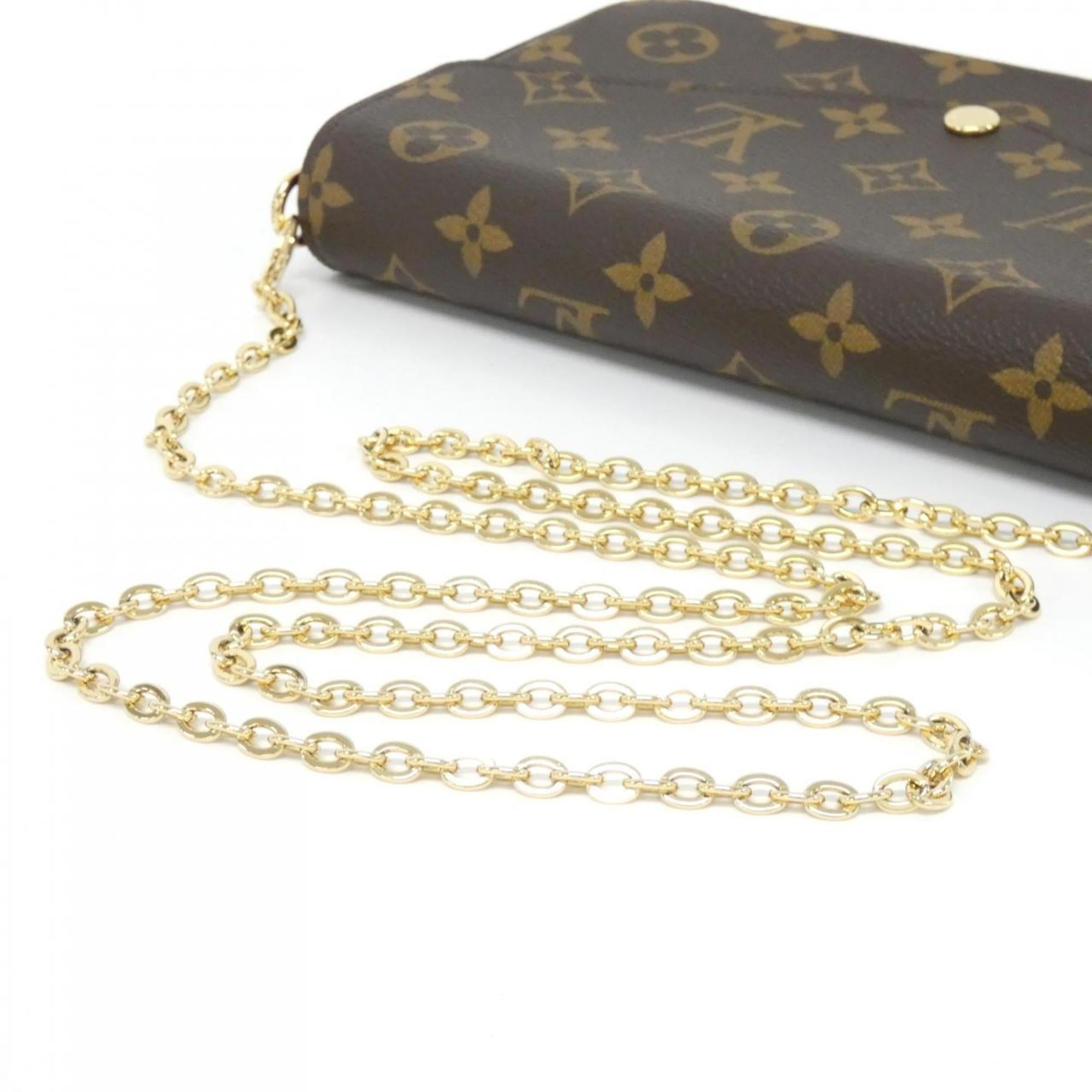 Louis Vuitton Monogram Marron Coated Canvas Pochette Shoulder Bag