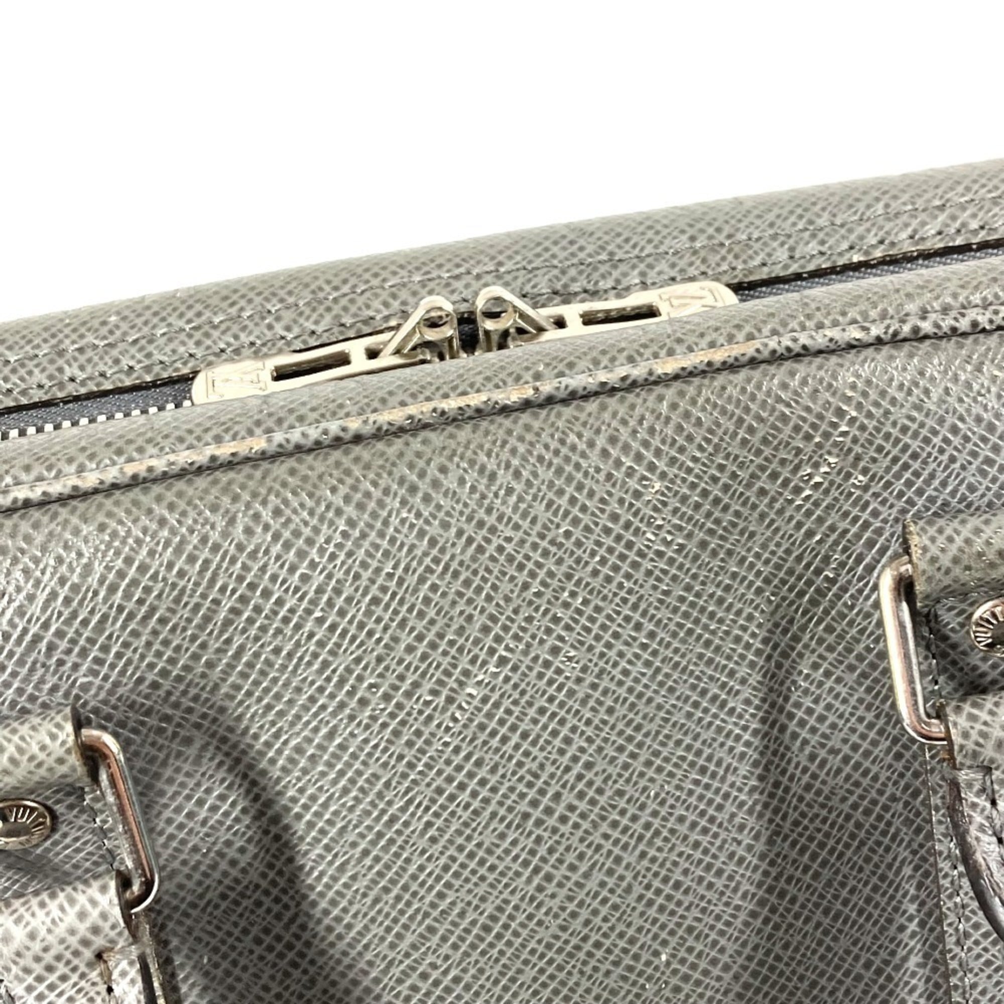 Louis Vuitton Galle Glacier Gray Taiga Leather Handbag Tote Bag