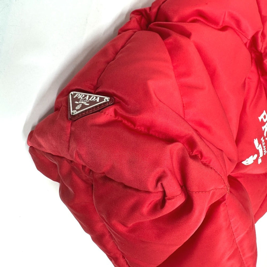 Prada Red Color Nylon Tote Bag